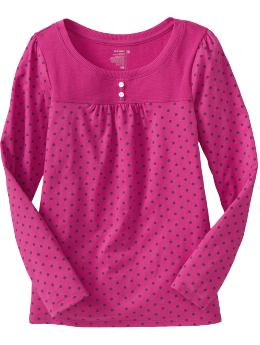 Girls: Girls Waffle-Knit Trim Tops - Blink Pink at ShopHSC.com