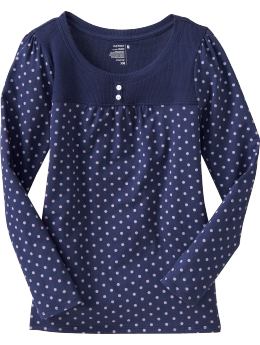 Girls: Girls Waffle-Knit Trim Tops - Goodnight Nora at ShopHSC.com