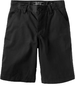 Boys: Boys Plain-Front Uniform Shorts - New Black