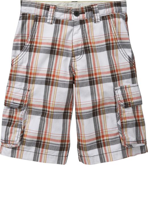 Old Navy Boys Plaid Cargo Shorts
