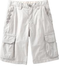 Boys Plaid Cargo Shorts