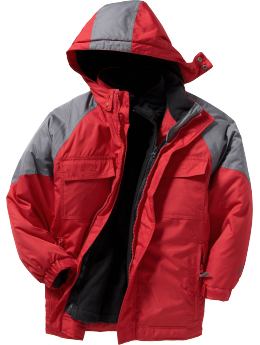 Boys: Boys 3-in-1 Color-Blocked Coats - Crimson Red