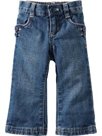 Double-Button Boot-Cut Jeans for Baby