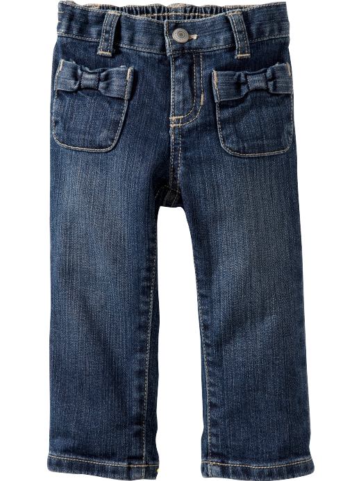 Baby Girl Clothes: Bow-Trim Straight-Leg Jeans for Baby: Toddler New Arrivals | Old Navy