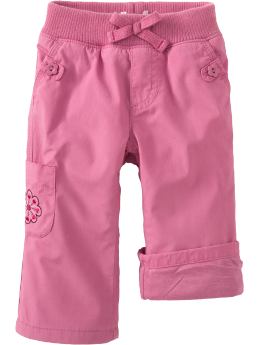 Newborn: Jersey-Lined Poplin Pants for Baby - Marilee Mauve