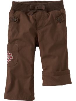 Newborn: Jersey-Lined Poplin Pants for Baby - Brown Earth
