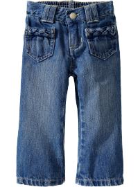 Braid-Pocket Boot-Cut Jeans for Baby