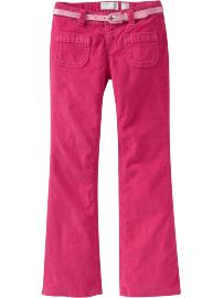 Girls Belted Boot-Cut Cords
