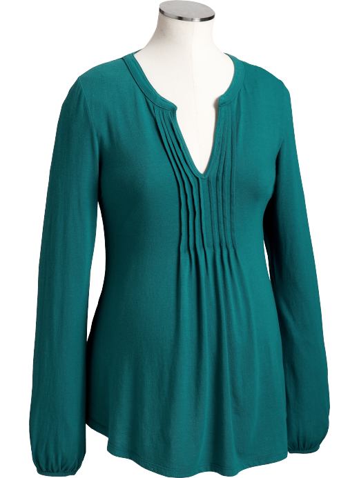 Old Navy Womens Lake Victoria Maternity Pleated Split-Neck Tops