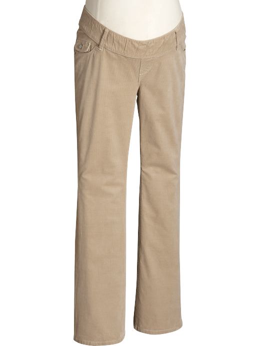 Old Navy Womens Khaki Maternity Low-Rise Boot-Cut Cords