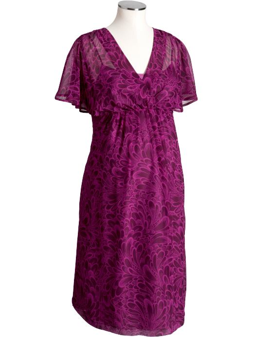 Maternity: Maternity Chiffon Cross-Front Dresses - Plummy Mummy
