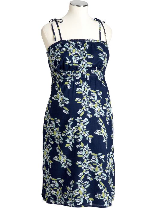 Maternity: Maternity Tie-Shoulder Smocked Dresses - Goodnight Nora