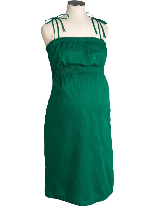 Maternity: Maternity Tie-Shoulder Smocked Dresses - Peacock
