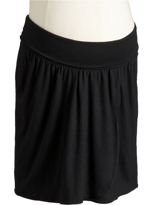 Maternity: Maternity Wrap-Front Jersey Skirts - Black Jack