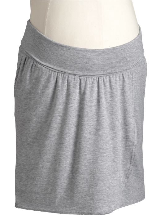 Maternity: Maternity Wrap-Front Jersey Skirts - Medium Gray Heather