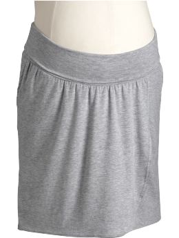 Maternity: Maternity Wrap-Front Jersey Skirts - Medium Gray Heather