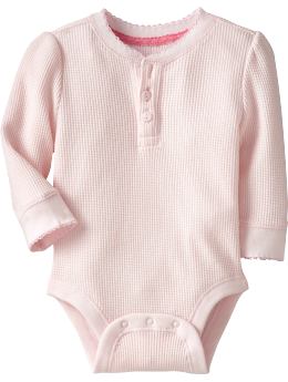 Maternity: Waffle-Knit Bodysuits for Baby - Dogwood Pink