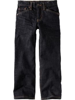 Boys: Boys Snap-Pocket Straight-Fit Jeans - Dark Wash