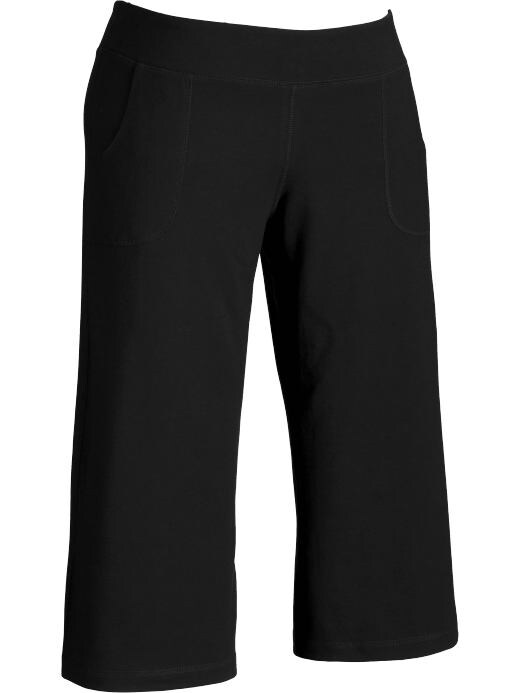 Plus Size Clothing, Plus Size Womens Clothing Women's Plus: Women's Plus Cropped Wide-Leg Yoga Pants - Black Jack plus size women's activewear