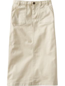 Girls Long Twill Skirts