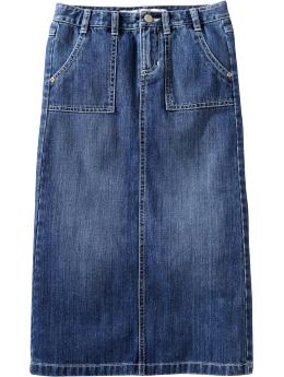Girls Long Denim Skirts