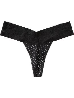 Women: Women's Printed Lace-Trim Thongs - Multi Stars