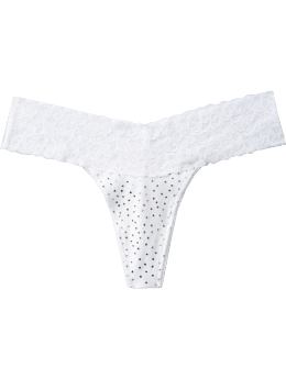 Women: Women's Printed Lace-Trim Thongs - Small Stars
