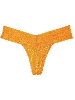 Women: Women's Printed Lace-Trim Thongs - Zesty Orange