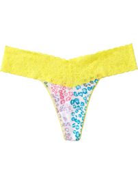 Women's Printed Lace-Trim Thongs