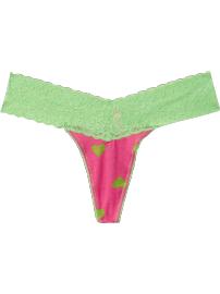 Women's Printed Lace-Trim Thongs