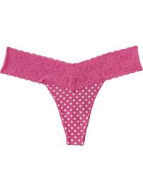 Women's Printed Lace-Trim Thongs