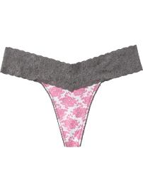 Women's Printed Lace-Trim Thongs