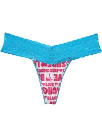 Women's Printed Lace-Trim Thongs