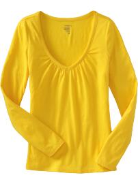 Women's Shirred V-Neck Tees
