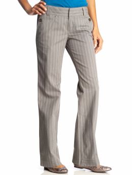 Women: Women's Button-Pocket Twill Pants - Gray Stripe