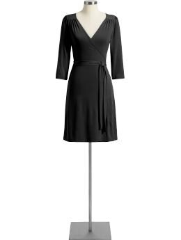 Women: Women's Tie-Front Wrap Dresses - Black Jack