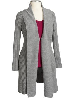 Women's Plus: Women's Plus Softest Shawl-Collar Sweater Coats - Medium Heather Gray