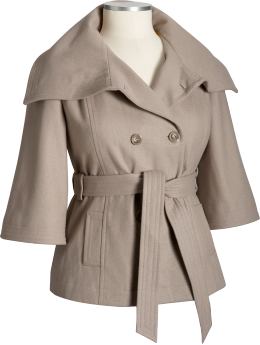 Women's Plus: Women's Plus Short Wool-Blend Coats - Chinchilla