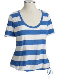 Women's Plus Striped Cinch-Hem Tees