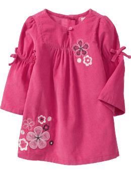 Baby Girls: Graphic Cord Bell-Sleeve Dresses for Baby - Aphrodite Pink