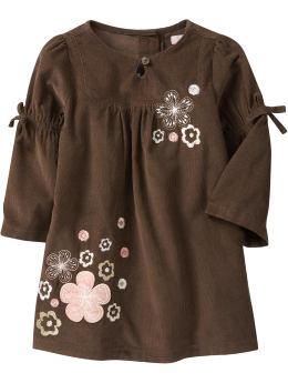 Baby Girls: Graphic Cord Bell-Sleeve Dresses for Baby - Bambi