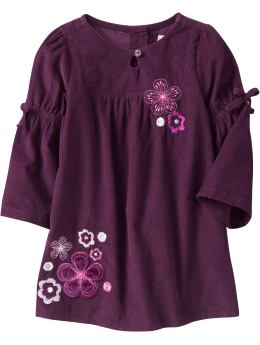 Baby Girls: Graphic Cord Bell-Sleeve Dresses for Baby - Plummy Mummy