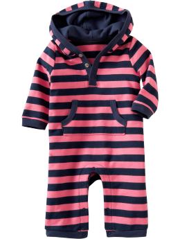 Striped Hooded One-Pieces for Baby