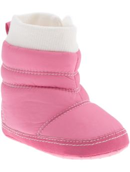 Newborn: Sweater-Trim Booties for Baby - Magnum Pink