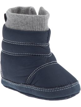Newborn: Sweater-Trim Booties for Baby - True Blue