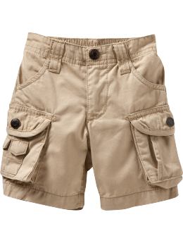 Baby Boys: Canvas Cargo Shorts for Baby - Khaki