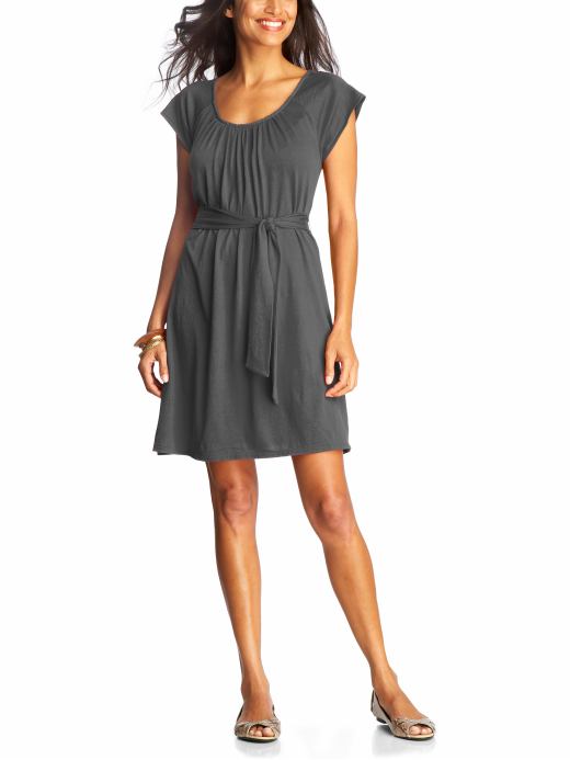 Old Navy Womens Pavement Tie-Front Flutter-Sleeve Dresses