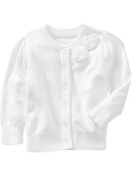 Baby Girls: Rosette Cardigans for Baby - Bright White