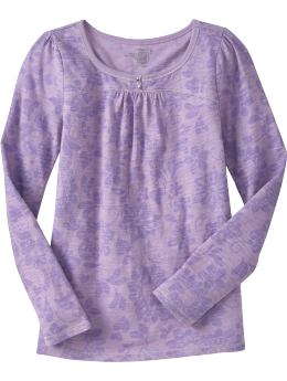 Girls: Girls Embellished Slub-Knit Tops - Lavender Sprig