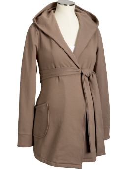 Maternity Wrap-Front Fleece Hoodies